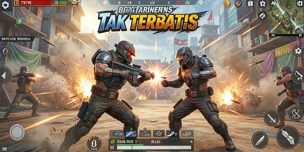 Gameplay seru dalam pertarungan Battle Royale 797K.