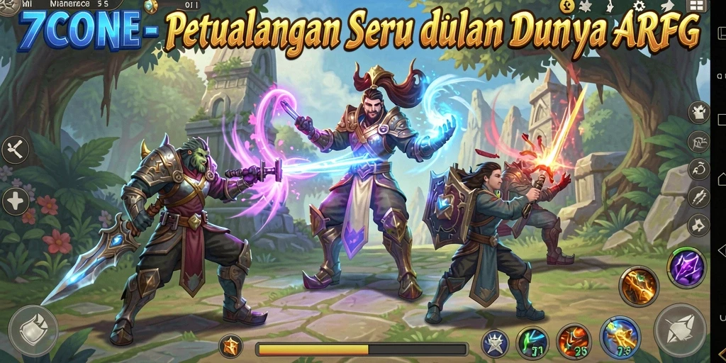 Tampilan epic saat bertempur dalam dunia <strong>7CONE</strong> ARPG.