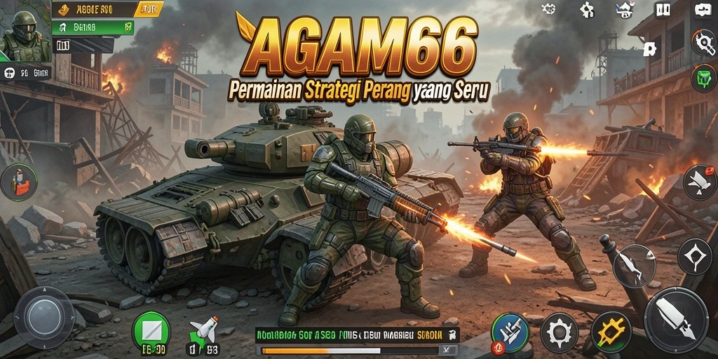 Screenshot gameplay AGAM66 yang menunjukkan pertempuran strategis.