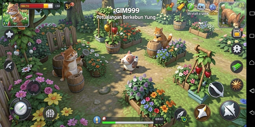 Tampilan menarik dari gameplay GIM999 yang penuh warna.
