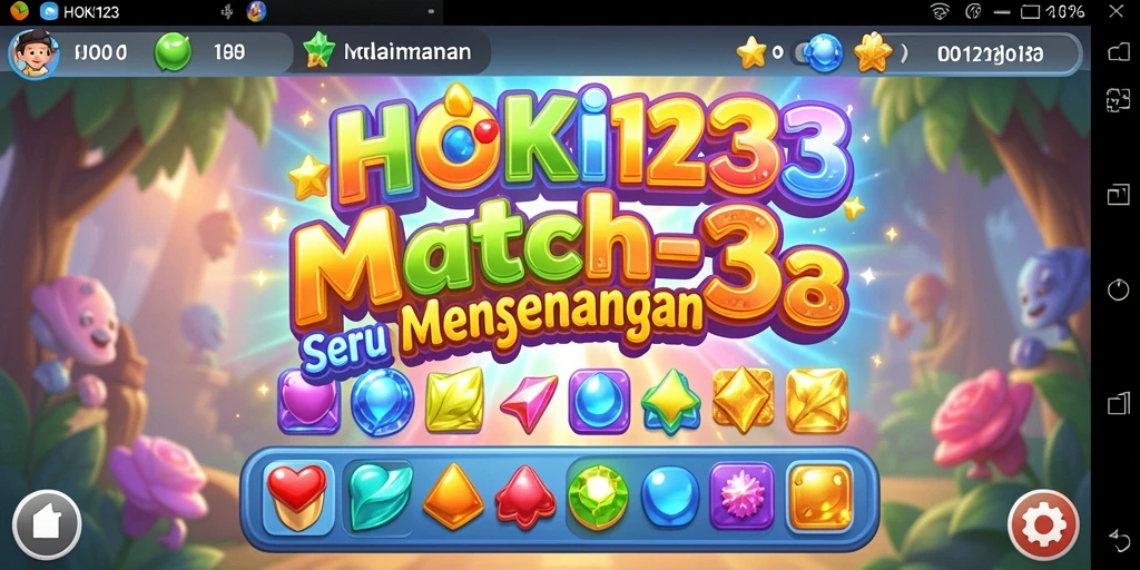 Tangkapan layar gameplay HOKI123 dengan kombinasi batu permata yang menakjubkan.