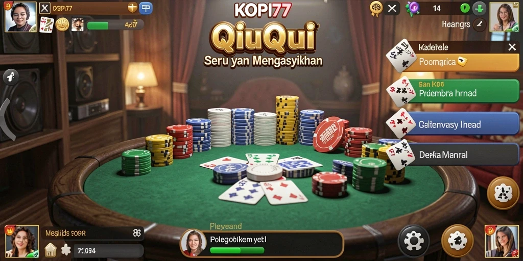 Gameplay QiuQiu yang seru dan kompetitif di KOPI77.