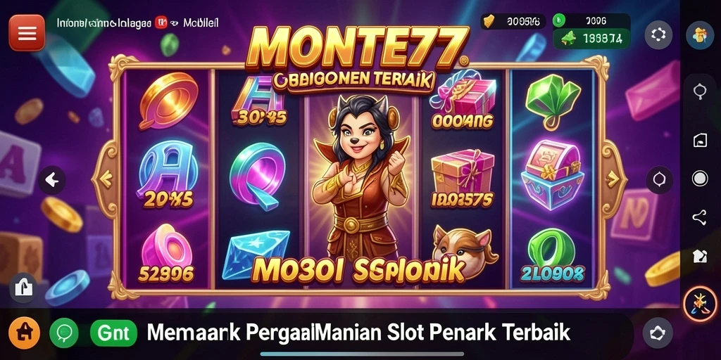 Screenshot MONTE77 menampilkan gameplay Slot yang mengasyikkan dan penuh warna.