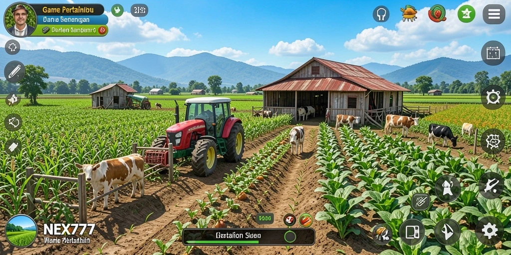 Gameplay menarik di NEX777 dengan elemen pertanian yang khas.