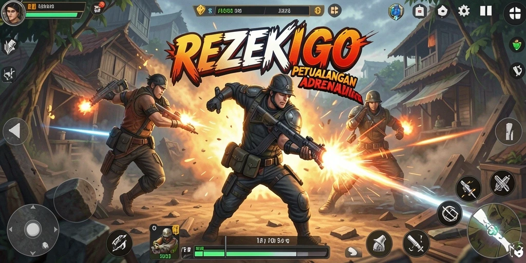 Tampilan aksi mendebarkan dari gameplay REZEKIGO yang penuh tantangan.