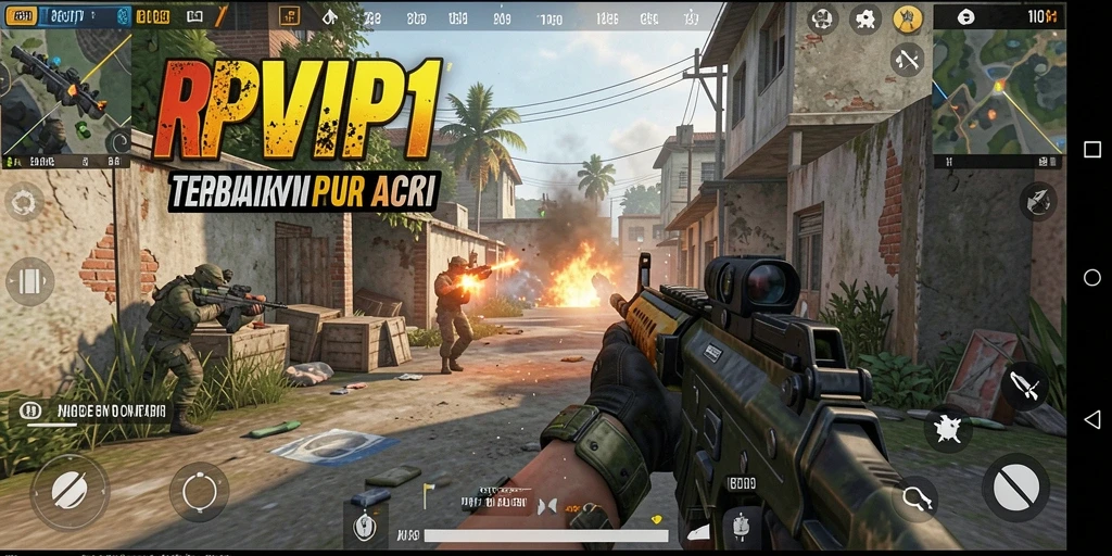 Screenshot RPVIP1 menampilkan aksi tembak-menembak yang mendebarkan dan grafis yang menawan.