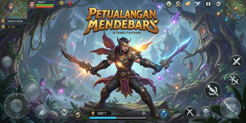 Tampilan gameplay seru dalam SR877 dengan pertarungan ARPG yang intens.