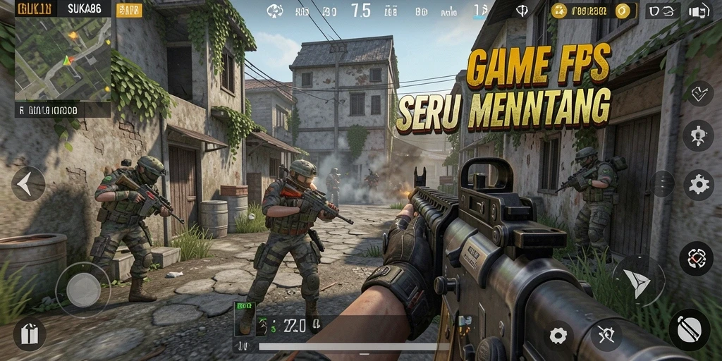 Screenshot menunjukkan aksi seru di SUKA86 dengan gameplay FPS yang mendebarkan.