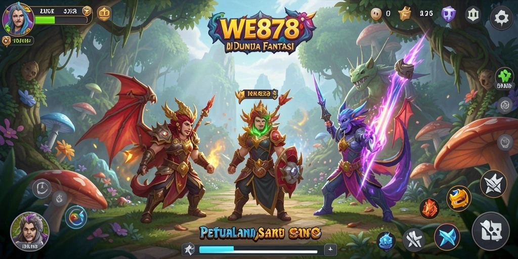 Gameplay WE878 yang menampilkan petualangan mendebarkan di dunia fantasi.